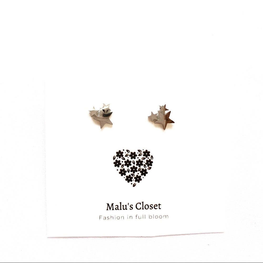 Dainty Sparkling Stars Earrings Stainless Steel